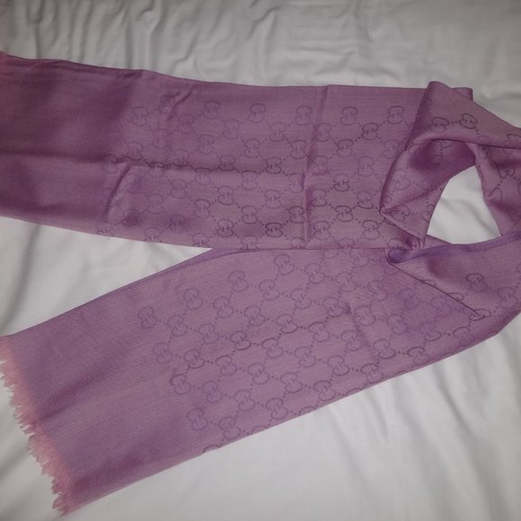 Gucci Wool Silk Purple Long 165904 3g646 Scarf - Picture 12 of 14